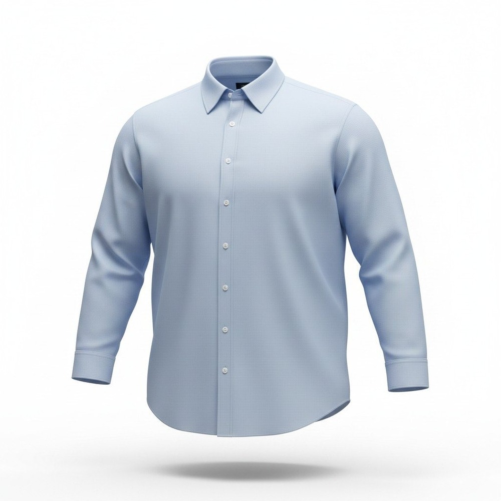 Oak Hill Premium Supima Cotton Dress Shirt Men 18 34/35 Blue Button Down NonIron
